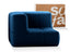 Sofá na Caixa modular 1 lugar Canto em Boucle - Azul