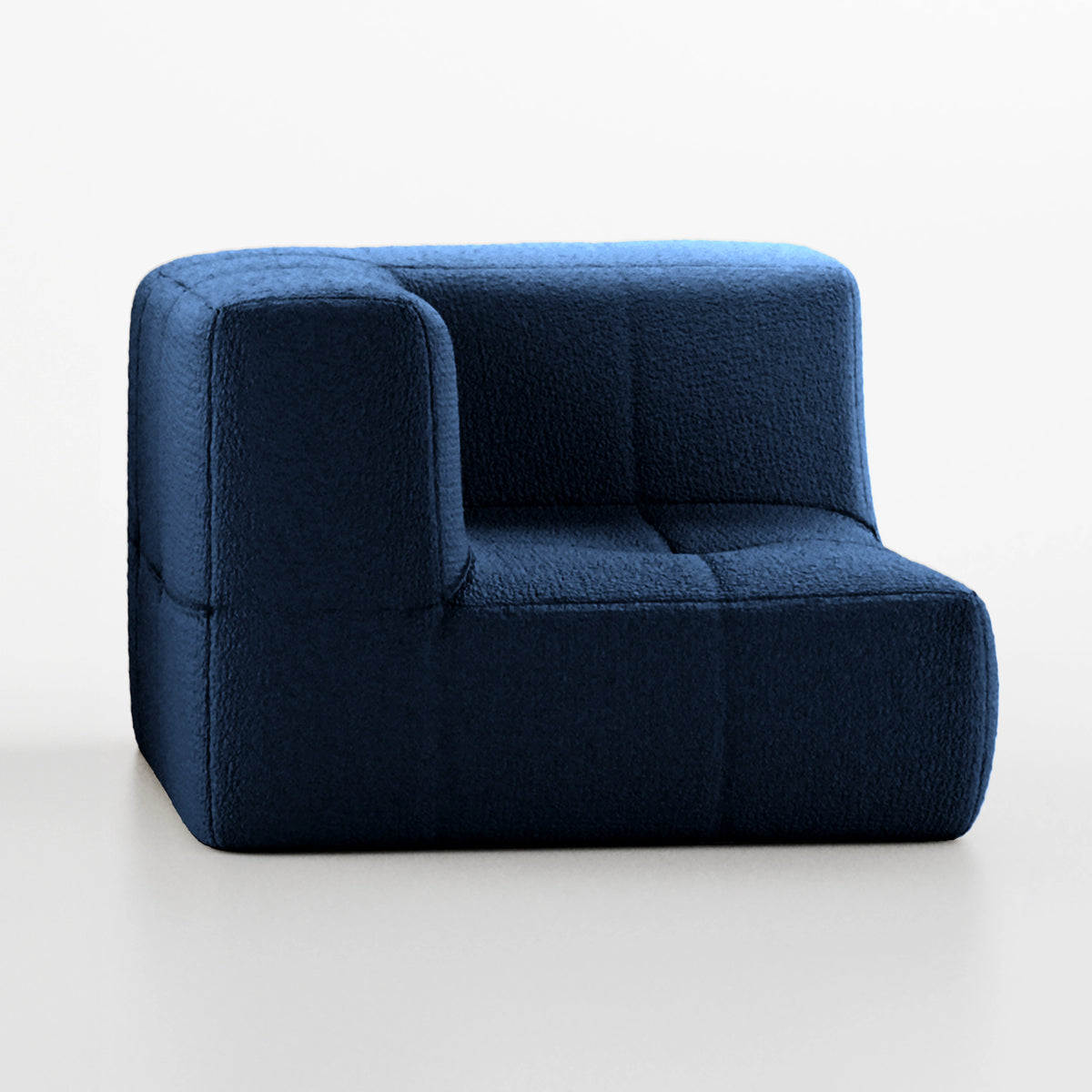 Sofá na Caixa modular 1 lugar Canto em Boucle - Azul · visão geral final