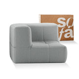 Sofá na Caixa modular 1 lugar Canto em Boucle - Cinza