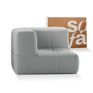 Sofá na Caixa modular 1 lugar Canto em Boucle - Cinza
