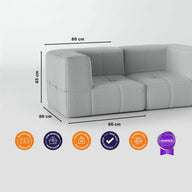 Sofá na Caixa modular 1 lugar Canto em Boucle - Cinza · vista 5