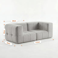 Sofá na Caixa modular 2 lugares em Boucle - Cinza · vista 3