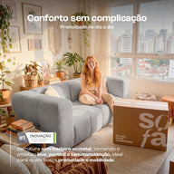 Sofá na Caixa modular 2 lugares em Boucle - Cinza · vista 9
