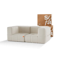 Sofá na Caixa modular 2 lugares em Boucle - Linho · vista 13