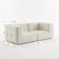Sofá na Caixa modular 2 lugares em Boucle - Linho · vista 3