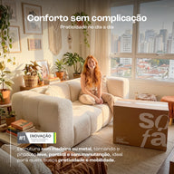 Sofá na Caixa modular 2 lugares em Boucle - Linho · vista 8