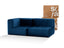 Sofá na Caixa modular 2 lugares em Boucle - 1 Braço - Azul