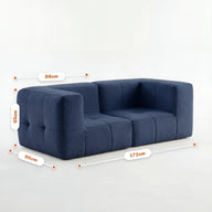 Sofá na Caixa modular 2 lugares em Boucle - Azul · vista 3