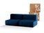 Sofá na Caixa modular 2 lugares em Boucle - Sem braço - Azul