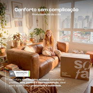 Sofá na Caixa modular 2 lugares Poli-Couro Marrom · vista 9