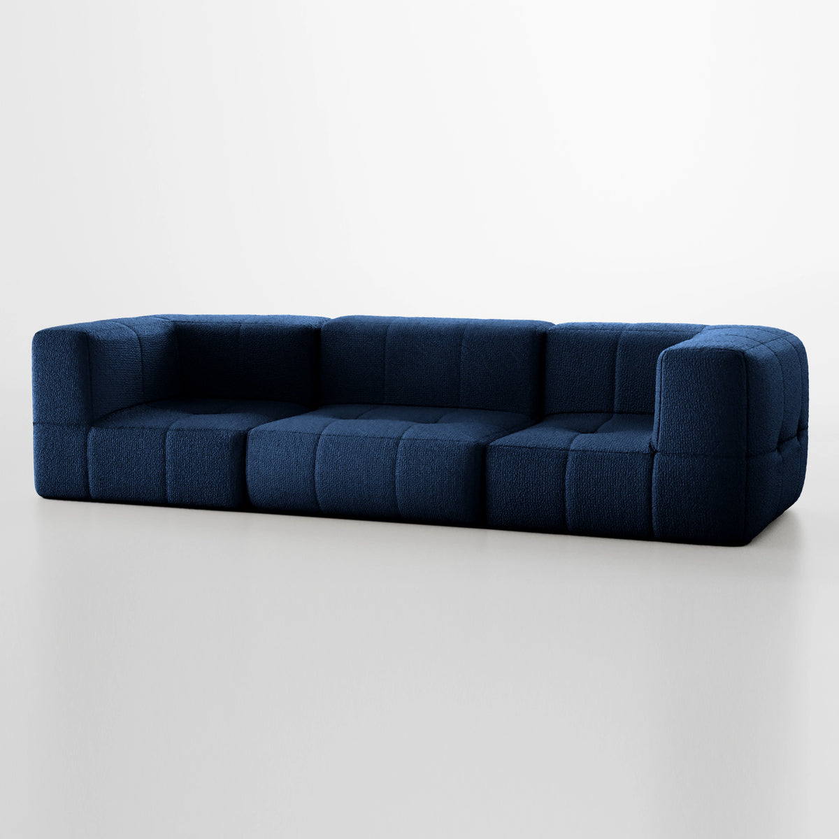 Sofá na Caixa modular 3 lugares em Boucle - Azul · vista 5