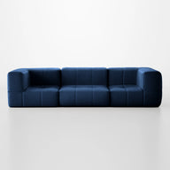 Sofá na Caixa modular 3 lugares em Boucle - Azul · visão geral final
