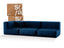 Sofá na Caixa modular 3 lugares em Boucle - 1 Braço - Azul