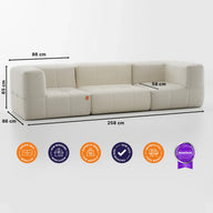Sofá na Caixa modular 3 lugares em Boucle - Linho · medidas e dimensões