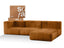 Sofá na Caixa modular 3 lugares Poli-Couro Marrom - 1 Braço com Chaise