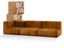 Sofá na Caixa modular 3 lugares Poli-Couro Marrom - 1 Braço