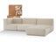 Sofá na Caixa modular 3 lugares em Boucle - 1 Braço com Chaise - Linho