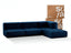 Sofá na Caixa modular 3 lugares em Boucle - 1 Braço com Chaise - Azul