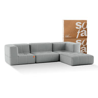 Sofá na Caixa modular 3 lugares em Boucle com Apoio de pé - Cinza · vista 9