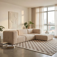 Sofá na Caixa modular 3 lugares em Boucle com Apoio de pé - Linho · vista 11