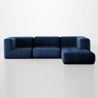 Sofá na Caixa modular 3 lugares em Boucle com Apoio de pé - Azul · vista 12