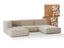 Sofá na Caixa modular 3 lugares em Boucle - 1 Braço com 2 Chaises - Linho