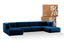 Sofá na Caixa modular 4 lugares em Boucle com 2 Chaise -  Azul