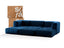 Sofá na Caixa modular 3 lugares em Boucle com 3 Chaises - Azul