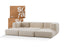 Sofá na Caixa modular 3 lugares em Boucle com 3 Chaises - Linho