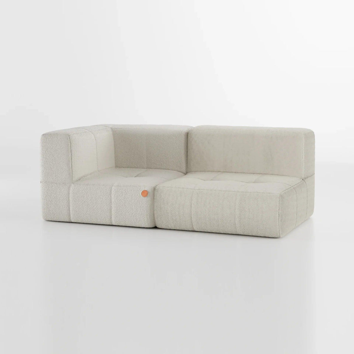Sofá Modular 2 Lugares em Linho - Tecido Bouclé - Um Braço