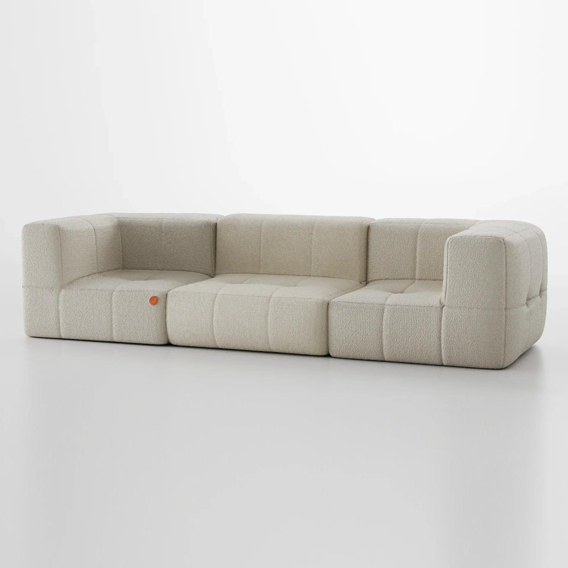 Sofá Modular 3 Lugares em Linho - Bouclé: Sofá na Caixa